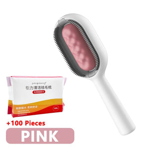 Planet Gates 3-in-1 Cat Brush Long Hair Remover Brush for Dog Cat Silicone Pet Grooming Comb with Wipe and Water Tank Pet Product Accessories