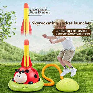 Planet Gates 3 in 1 Ladybug Multifunction Exercise Machine Ferrule Jump Rocket Launcher Sports Entertainment Game Outdoor Educational Toy