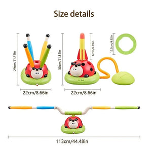 Planet Gates 3 in 1 Ladybug Multifunction Exercise Machine Ferrule Jump Rocket Launcher Sports Entertainment Game Outdoor Educational Toy