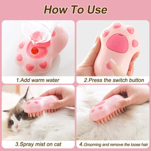 Planet Gates 3 in 1 Pet Brush Cat Steam Brush Comb Dog Brush Electric Spray Cat Hair Brushes Massage Pet Grooming Hair Removal Combs