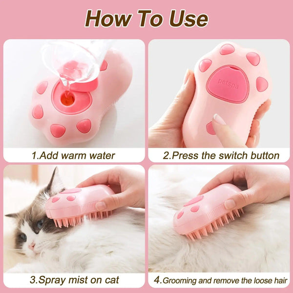 Planet Gates 3 in 1 Pet Brush Cat Steam Brush Comb Dog Brush Electric Spray Cat Hair Brushes Massage Pet Grooming Hair Removal Combs