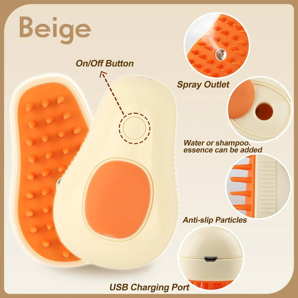 Planet Gates 3 in 1 Pet Brush Cat Steam Brush Comb Dog Brush Electric Spray Cat Hair Brushes Massage Pet Grooming Hair Removal Combs