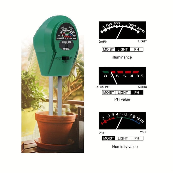 Planet Gates 3 In 1 Soil Tester 3-in-1 high-precision soil detector, humidity meter, pH value, pH value, flowers and plants for household use