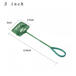 Planet Gates 3 inch Portable Fish Net Long Handle Square Aquarium Accessories Fish Tank Landing Net Fishing Net Fish Floating Objects Cleaning Tool