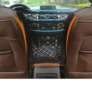 Planet Gates 3 Layer net Dog Car Net Barrier Pet Travel Safety Barrier Car Carrier Rear Seat Fence Anti-collision for Child and Pets with Storage Bag