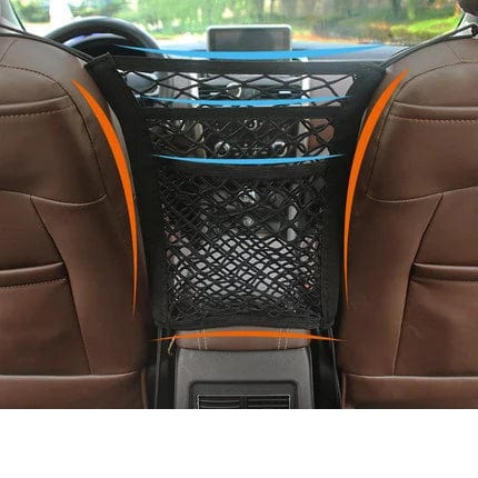 Planet Gates 3 Layer net Dog Car Net Barrier Pet Travel Safety Barrier Car Carrier Rear Seat Fence Anti-collision for Child and Pets with Storage Bag