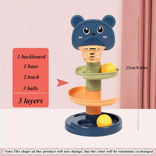 Planet Gates 3 layers Different Layers Baby Track Rolling Ball Toy Early Educational Puzzle Toy for Children Montessori Sliding Track Tower Kids Gift