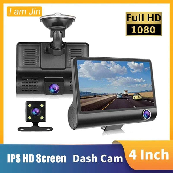 Planet Gates 3 Lens / 32G 4 inch Black Box Car DVR Dashcam Dash Camera IPS HD Screen 1080P Dual Lens Video Recorder Front + Interior View Camera Dash Cam