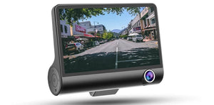 Planet Gates 3 Lens / 32G 4 inch Black Box Car DVR Dashcam Dash Camera IPS HD Screen 1080P Dual Lens Video Recorder Front + Interior View Camera Dash Cam