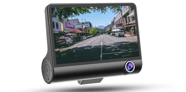 Planet Gates 3 Lens / 32G 4 inch Black Box Car DVR Dashcam Dash Camera IPS HD Screen 1080P Dual Lens Video Recorder Front + Interior View Camera Dash Cam