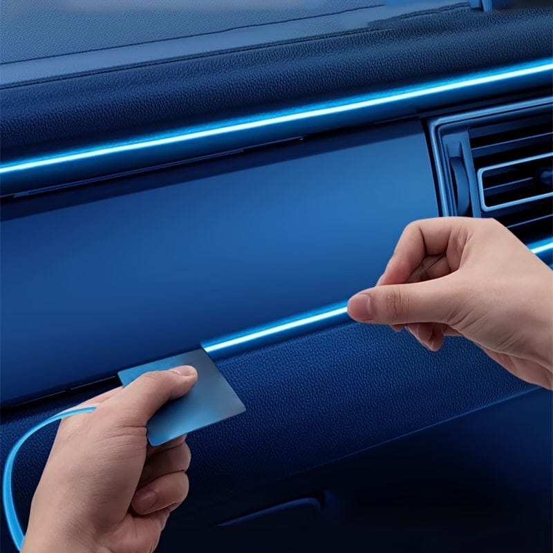 Planet Gates 3 Meters/119 Inch 3 Meters 7 Colors RBG Car Interior Atmosphere Lighting LED Strip Neon LED Car Lighting Strips DIY Flexible EL Cold Light Line Tube Auto Decoration