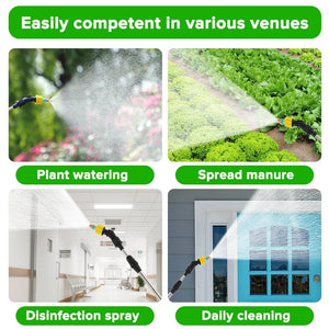 Planet Gates 3 meters 5 in 1 Portable Electric Gardening Sprayer Irrigation Tool USB 2400mah Rechargeable Telescopic Handle with 3 Nozzles for Yard Plant