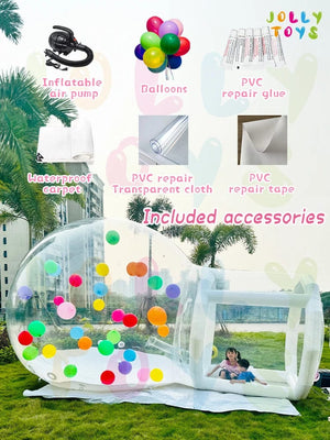 Planet Gates 3 Meters No blower / CHINA JOLLY TOYS Balloon inflatable bubble house with trampoline and transparent dome PVC material free shipping with blower