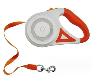 Planet Gates 3 meters / Orange 5M/3M LED Flashlight Pet Leash Retractable Lighted Night Outdoor Walking Non-Slip Handle Dog Supplies