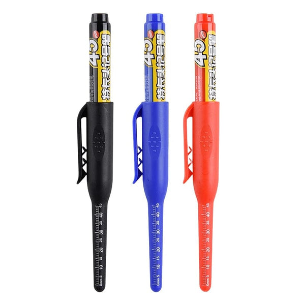 Planet Gates 3 Mixed 1/3/6pcs 45mm Multi-purpose Long Head Markers Pen Deep Hole Marker Pens for Woodworking Tile Decoration Red/Black/Blue Ink