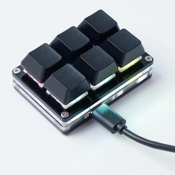 Planet Gates 3 mode TypeC Black / China RGB 6Keys USB Programming Macro Custom Keyboard Copy Paste Mini Button For Photoshop Gaming Keypad Mechanical Macropad