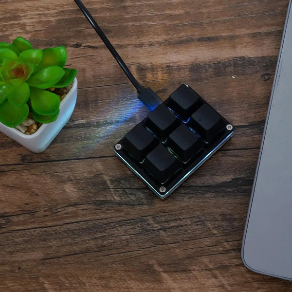 Planet Gates 3 mode TypeC Black / China RGB 6Keys USB Programming Macro Custom Keyboard Copy Paste Mini Button For Photoshop Gaming Keypad Mechanical Macropad