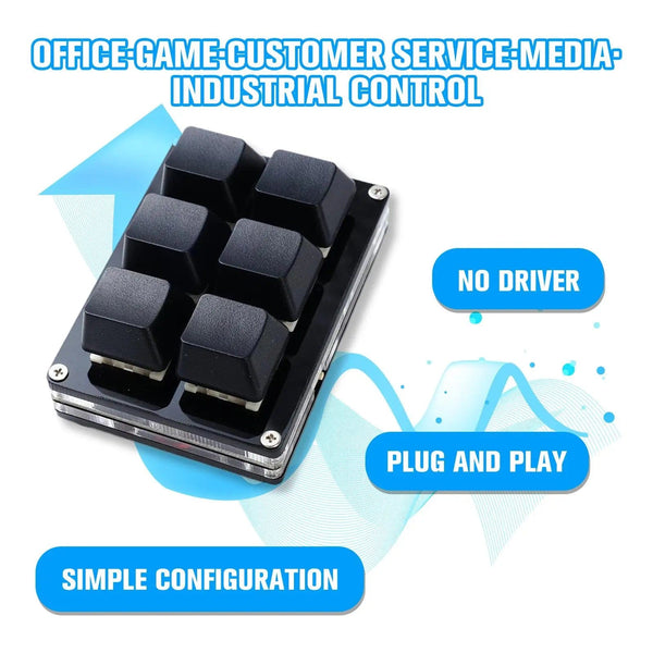 Planet Gates 3 mode TypeC Black / China RGB 6Keys USB Programming Macro Custom Keyboard Copy Paste Mini Button For Photoshop Gaming Keypad Mechanical Macropad