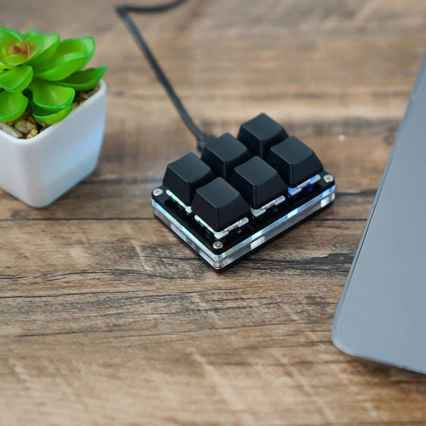 Planet Gates 3 mode TypeC Black / China RGB 6Keys USB Programming Macro Custom Keyboard Copy Paste Mini Button For Photoshop Gaming Keypad Mechanical Macropad