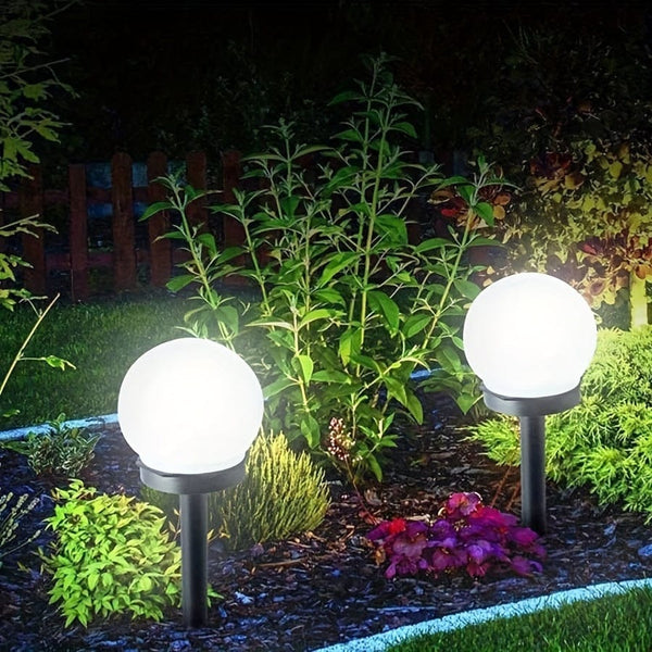 Planet Gates 3 Pack Solar Garden Light Small White Ball Light Round Ball Bulb Light Led Outdoor Decorative Landscape Garden Villa Lawn Light Ground Plug Light Waterproof