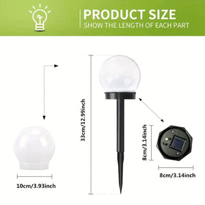 Planet Gates 3 Pack Solar Garden Light Small White Ball Light Round Ball Bulb Light Led Outdoor Decorative Landscape Garden Villa Lawn Light Ground Plug Light Waterproof