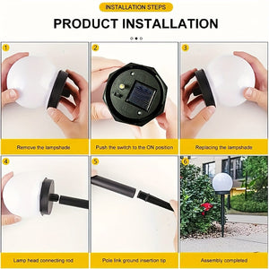 Planet Gates 3 Pack Solar Garden Light Small White Ball Light Round Ball Bulb Light Led Outdoor Decorative Landscape Garden Villa Lawn Light Ground Plug Light Waterproof
