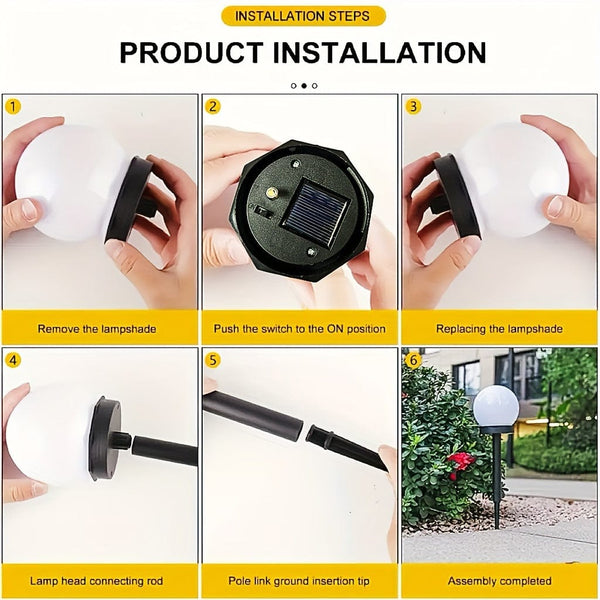 Planet Gates 3 Pack Solar Garden Light Small White Ball Light Round Ball Bulb Light Led Outdoor Decorative Landscape Garden Villa Lawn Light Ground Plug Light Waterproof