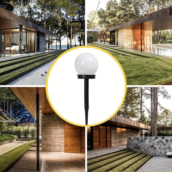 Planet Gates 3 Pack Solar Garden Light Small White Ball Light Round Ball Bulb Light Led Outdoor Decorative Landscape Garden Villa Lawn Light Ground Plug Light Waterproof