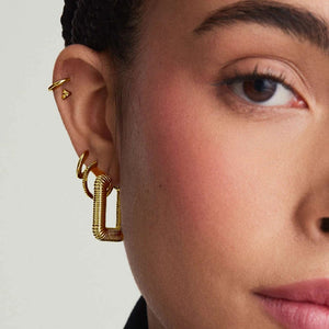 Planet Gates 3 Pair/set Dainty Gold Color Geometric Circle Small Hoop Earrings for Women Statement Beads Twist Huggie Earring Fashion Jewelry