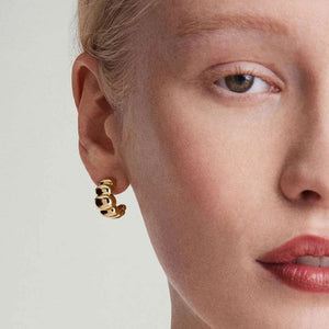 Planet Gates 3 Pair/set Dainty Gold Color Geometric Circle Small Hoop Earrings for Women Statement Beads Twist Huggie Earring Fashion Jewelry