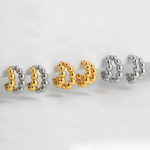 Planet Gates 3 Pair/set Dainty Gold Color Geometric Circle Small Hoop Earrings for Women Statement Beads Twist Huggie Earring Fashion Jewelry