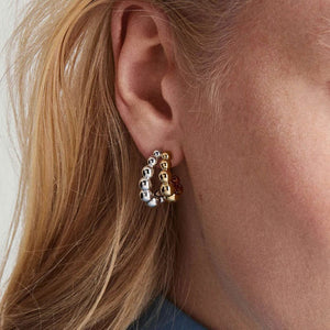 Planet Gates 3 Pair/set Dainty Gold Color Geometric Circle Small Hoop Earrings for Women Statement Beads Twist Huggie Earring Fashion Jewelry