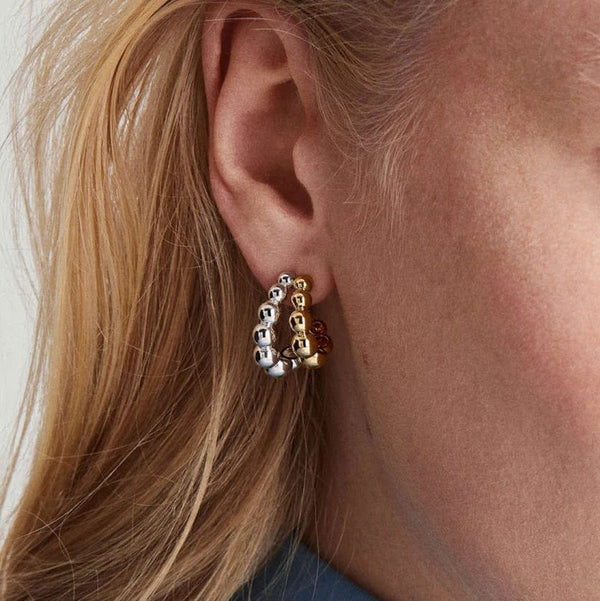 Planet Gates 3 Pair/set Dainty Gold Color Geometric Circle Small Hoop Earrings for Women Statement Beads Twist Huggie Earring Fashion Jewelry