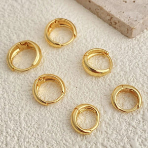Planet Gates 3 Pairs Chunky Gold Color Hoop Earrings Set for Women Girls 2024 Trend Jewelry Stackable Piercing Dainty Twist Cuff Earring