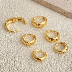 Planet Gates 3 Pairs Chunky Gold Color Hoop Earrings Set for Women Girls 2024 Trend Jewelry Stackable Piercing Dainty Twist Cuff Earring
