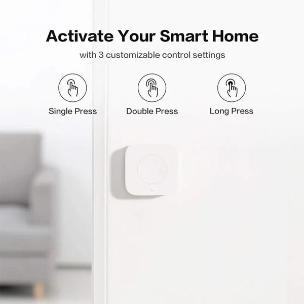 Planet Gates 3 Pcs Aqara Sensor Smart Wireless Mini Switch Key Zigbee Connection Remote One Key Control Button Home Security Mihome Homekit