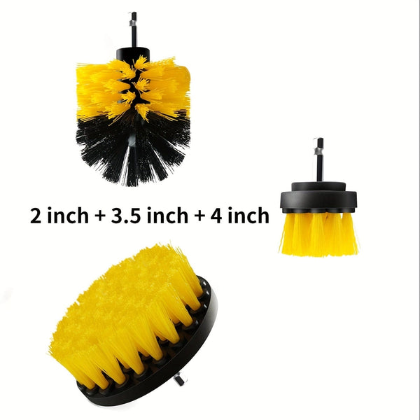 Planet Gates 3 PCS Drill Brush Set 7pcs Drill Brush Attachment Set, Power Scrubber Wash Cleaning Brushes Tool Kit, All Purpose Drill Brush With Extension For Grout Floor, Tub Shower Tile, Bathroom, Kitchen Surface And Car