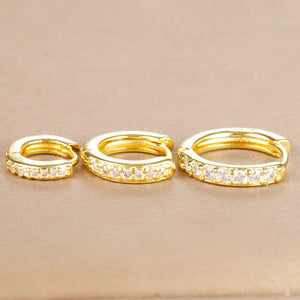 Planet Gates 3 PCS/Set Simple Stainless Steel Crystal Small Hoop Earring Women Tiny Gold Color Cartilage Piercing Earring Minimalism Jewelry