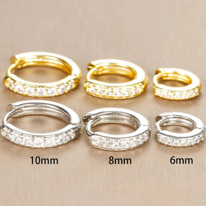 Planet Gates 3 PCS/Set Simple Stainless Steel Crystal Small Hoop Earring Women Tiny Gold Color Cartilage Piercing Earring Minimalism Jewelry