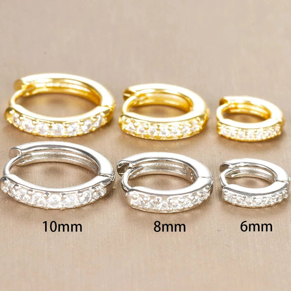 Planet Gates 3 PCS/Set Simple Stainless Steel Crystal Small Hoop Earring Women Tiny Gold Color Cartilage Piercing Earring Minimalism Jewelry