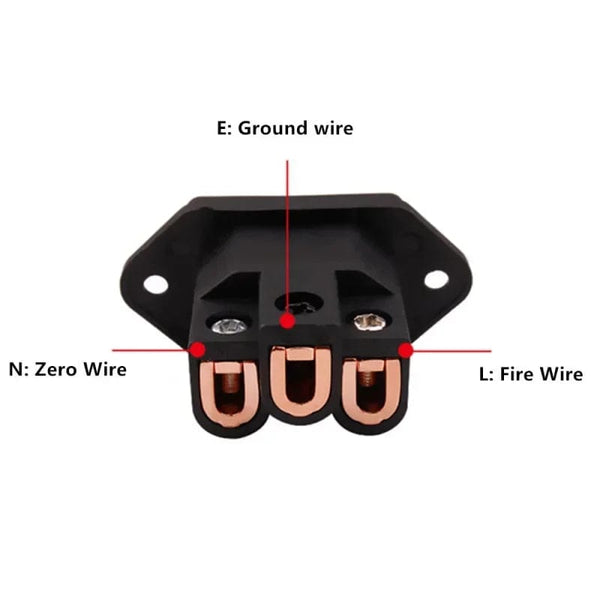 Planet Gates 3 Pin AC Power Plug Connector IEC Inlet Socket Consumer Electronics DIY HIFI Amplifier Electrical Audio Interface Panel Mount