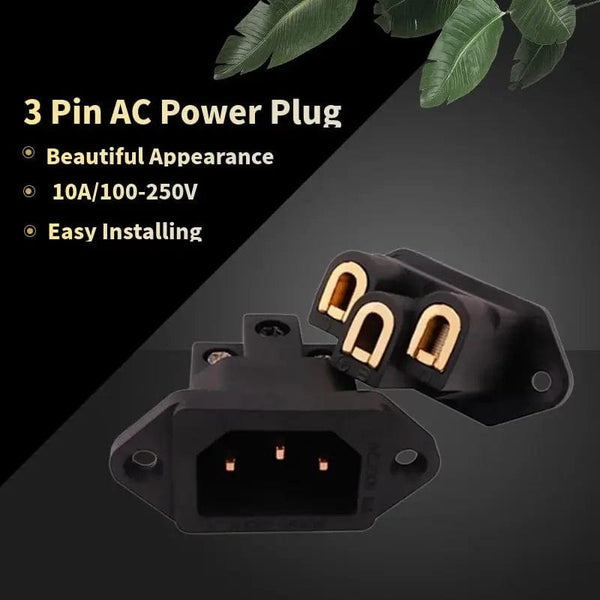 Planet Gates 3 Pin AC Power Plug Connector IEC Inlet Socket Consumer Electronics DIY HIFI Amplifier Electrical Audio Interface Panel Mount