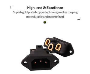 Planet Gates 3 Pin AC Power Plug Connector IEC Inlet Socket Consumer Electronics DIY HIFI Amplifier Electrical Audio Interface Panel Mount