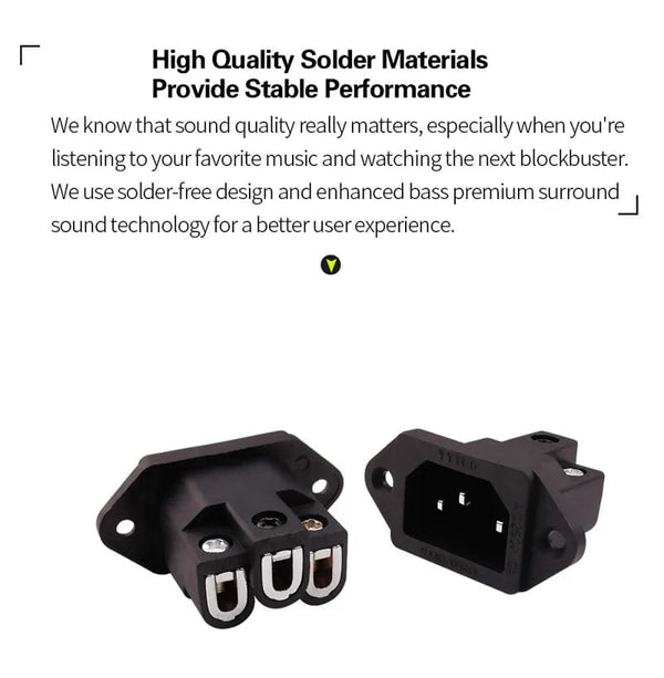 Planet Gates 3 Pin AC Power Plug Connector IEC Inlet Socket Consumer Electronics DIY HIFI Amplifier Electrical Audio Interface Panel Mount