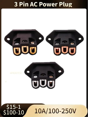 Planet Gates 3 Pin AC Power Plug Connector IEC Inlet Socket Consumer Electronics DIY HIFI Amplifier Electrical Audio Interface Panel Mount