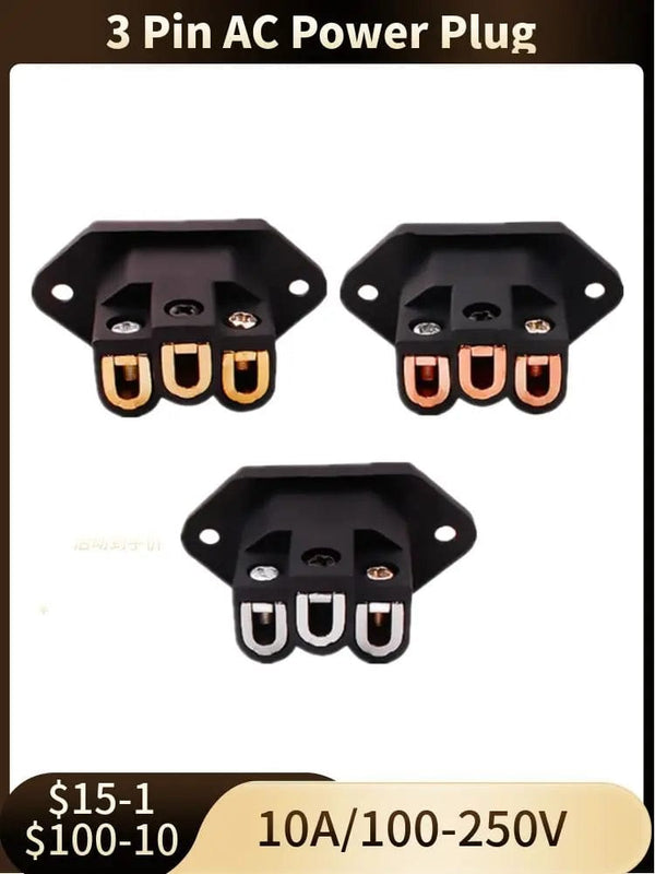 Planet Gates 3 Pin AC Power Plug Connector IEC Inlet Socket Consumer Electronics DIY HIFI Amplifier Electrical Audio Interface Panel Mount