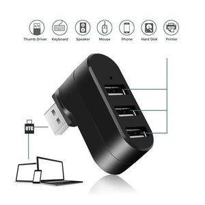 Planet Gates 3 Port Multi 2.0 Usb Hub Mini Usb Hub High Speed Rotating Splitter Adapter For Laptop Notebook For Pc Computer Accessories