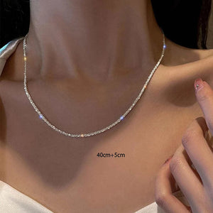 Planet Gates 3 Silver Color Sparkling Necklace For Women Trendy Clavicle Chain Choker Girls Korean Wedding Party Jewelry Accessories
