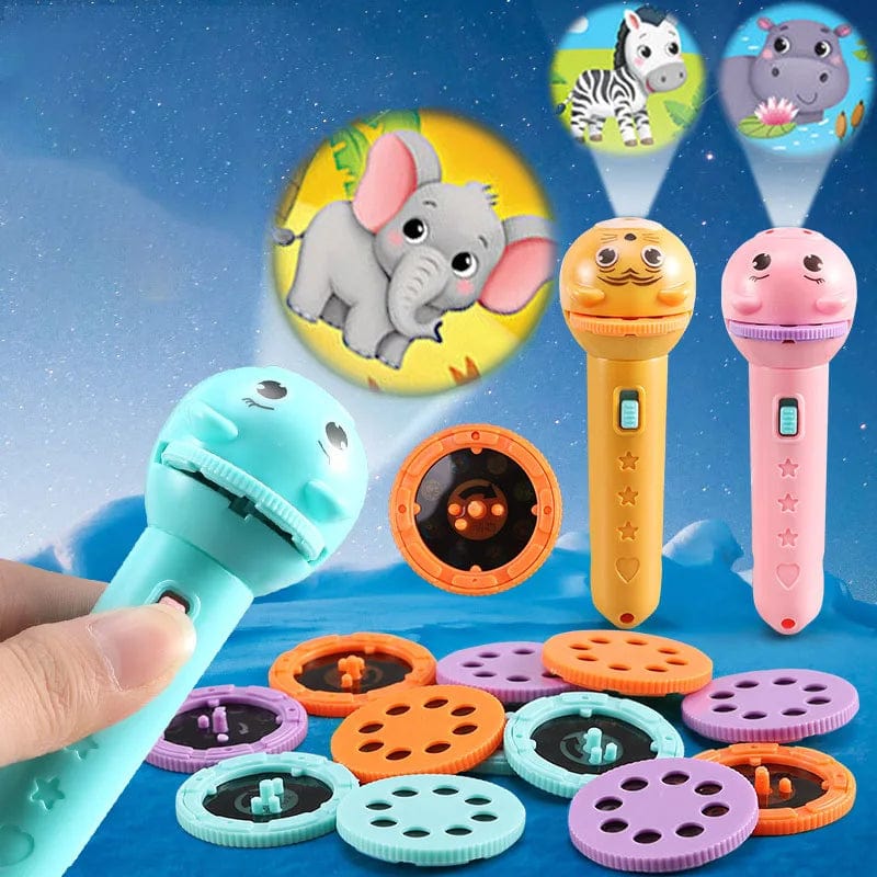 Planet Gates 3 slide blue Flashlight Projector for Kids Baby Sleeping Story Book Torch Lamp Toy Early Education Toy Holiday Christmas Gift Light Up Toy