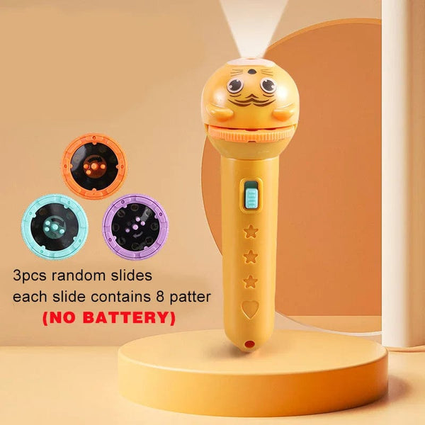 Planet Gates 3 slide blue Flashlight Projector for Kids Baby Sleeping Story Book Torch Lamp Toy Early Education Toy Holiday Christmas Gift Light Up Toy